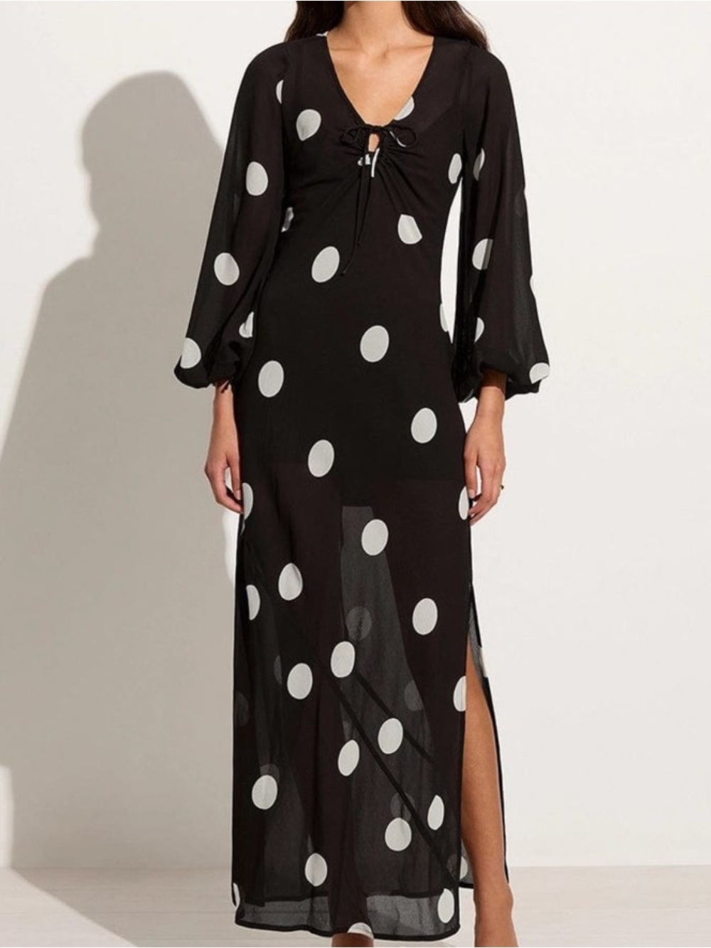 Faithfull the Brand Santos Maxi Dress Polka Dot - Flawed